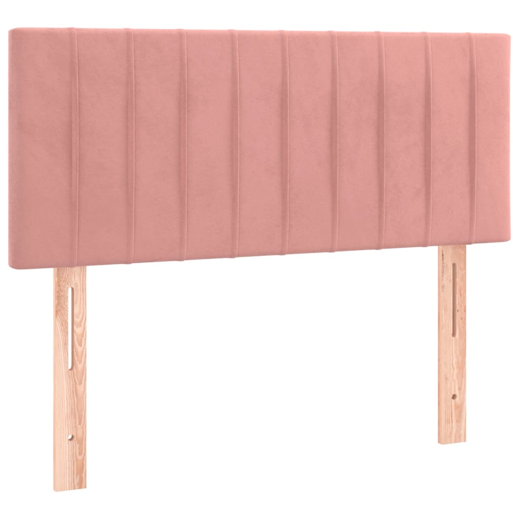 Cama box spring c/ colchão luzes e LED 120x190 cm veludo rosa