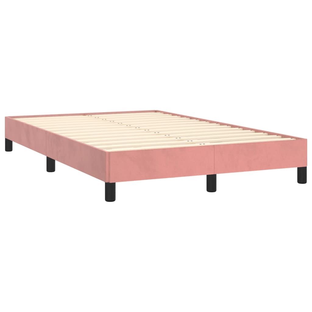 Cama box spring c/ colchão luzes e LED 120x190 cm veludo rosa