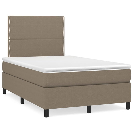 Cama box spring colchão/LED 120x190cm tecido cinza-acastanhado