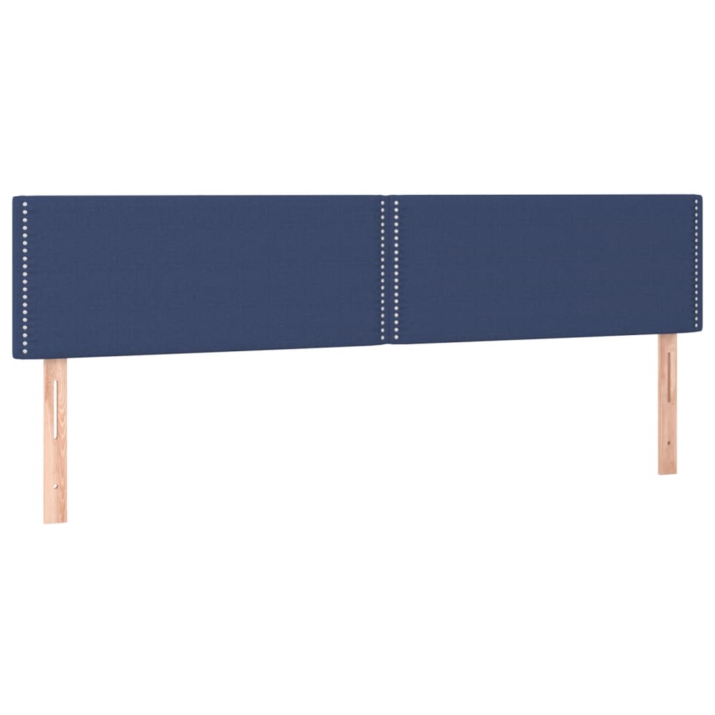 Cama box spring c/ colchão e LED 120x190 cm tecido azul