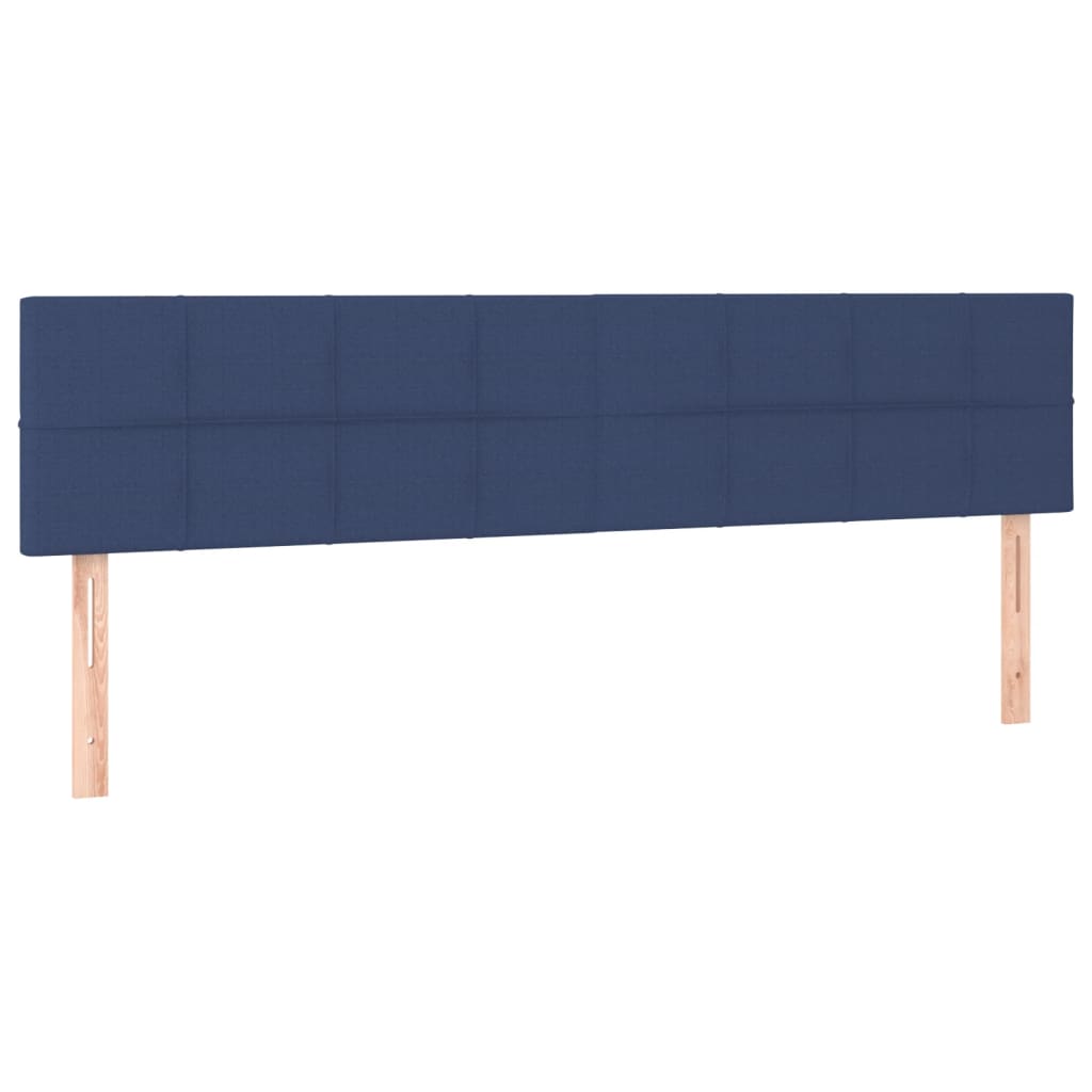 Cama box spring c/ colchão e LED 120x190 cm tecido azul