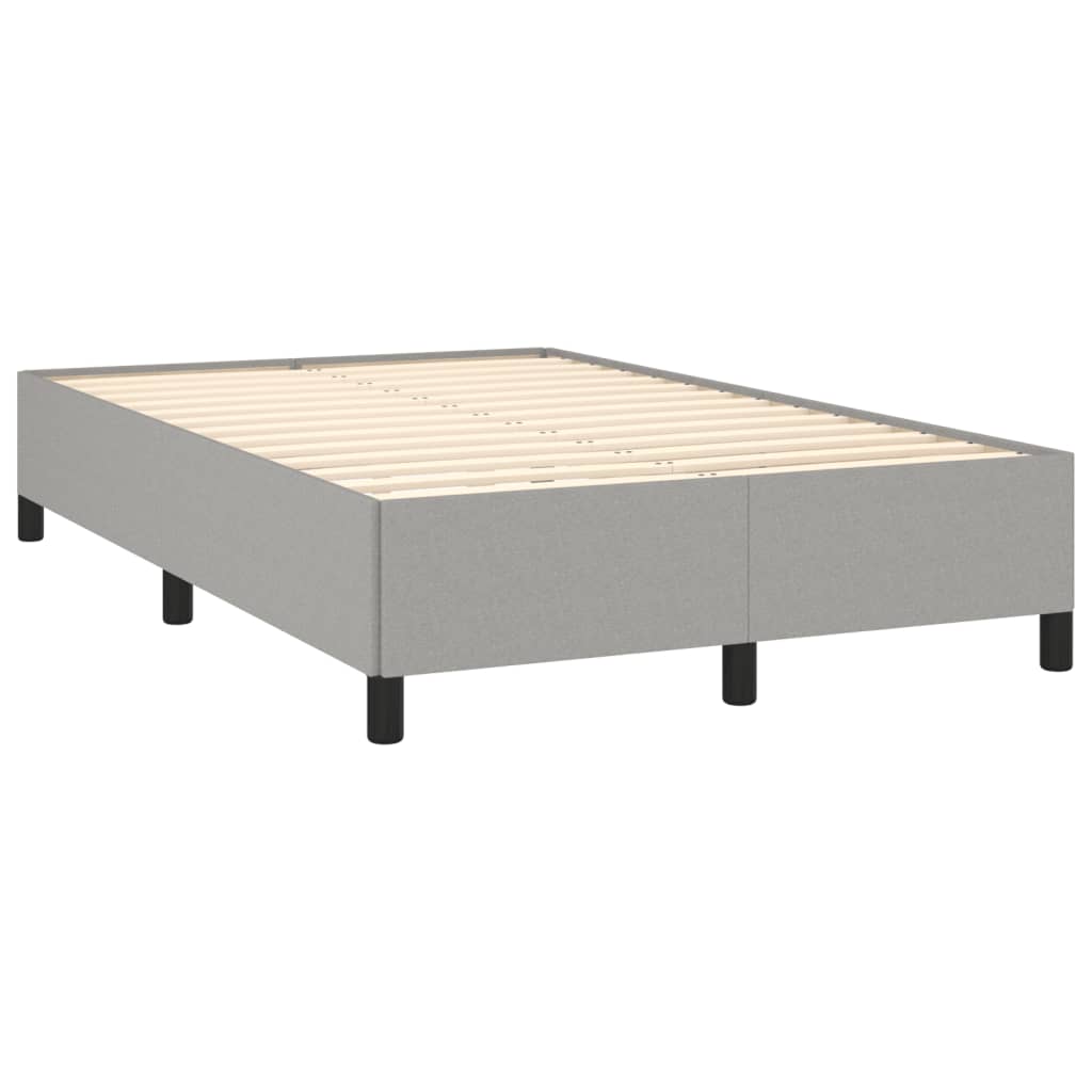 Cama box spring c/ colchão e LED 120x190 cm tecido cinza-claro