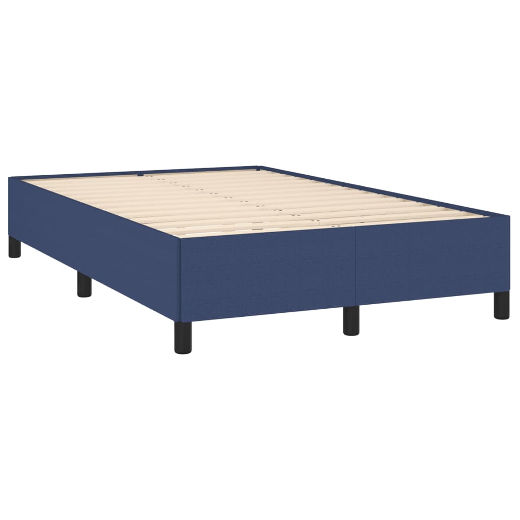 Cama box spring c/ colchão e LED 120x190 cm tecido azul