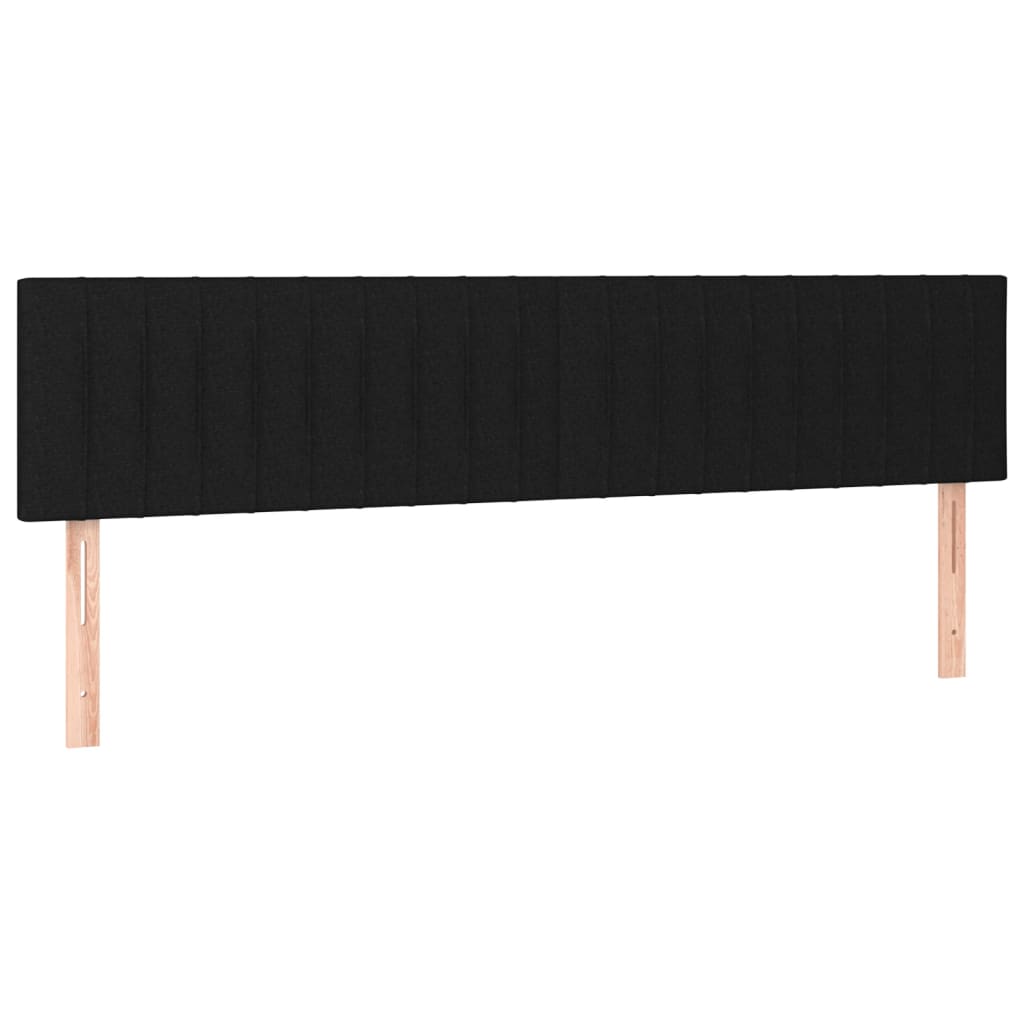 Cama box spring c/ colchão e LED 120x190 cm tecido preto