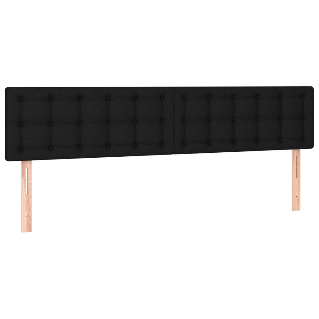 Cama box spring c/ colchão e LED 120x190 cm tecido preto