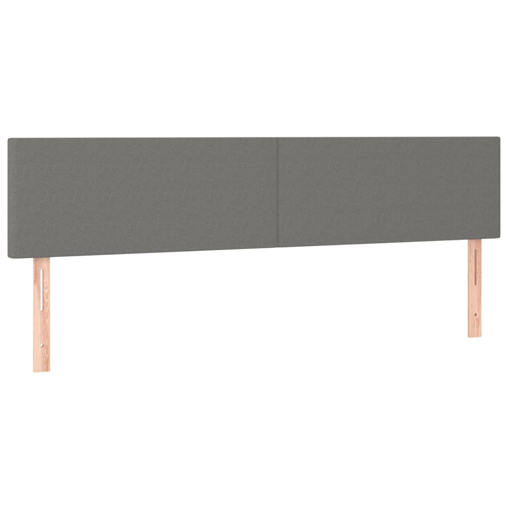 Cama box spring c/ colchão e LED 120x190 cm tecido cinza-escuro