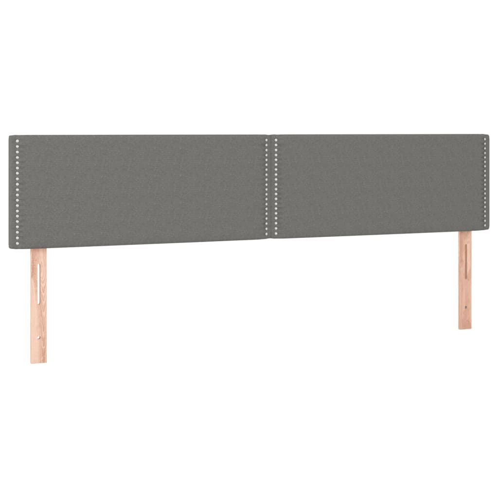 Cama box spring c/ colchão e LED 120x190 cm tecido cinza-escuro