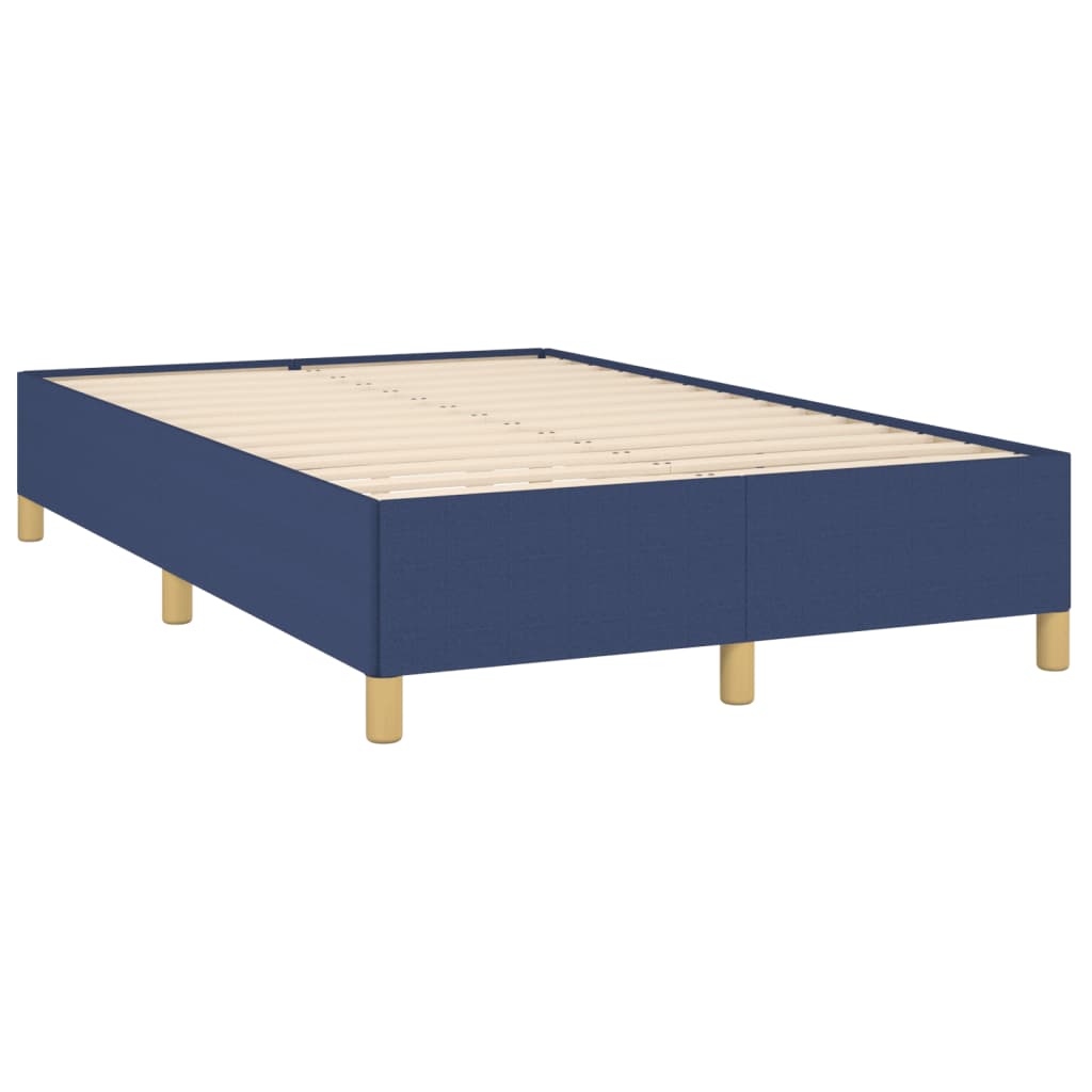 Cama box spring c/ colchão e LED 120x190 cm tecido azul