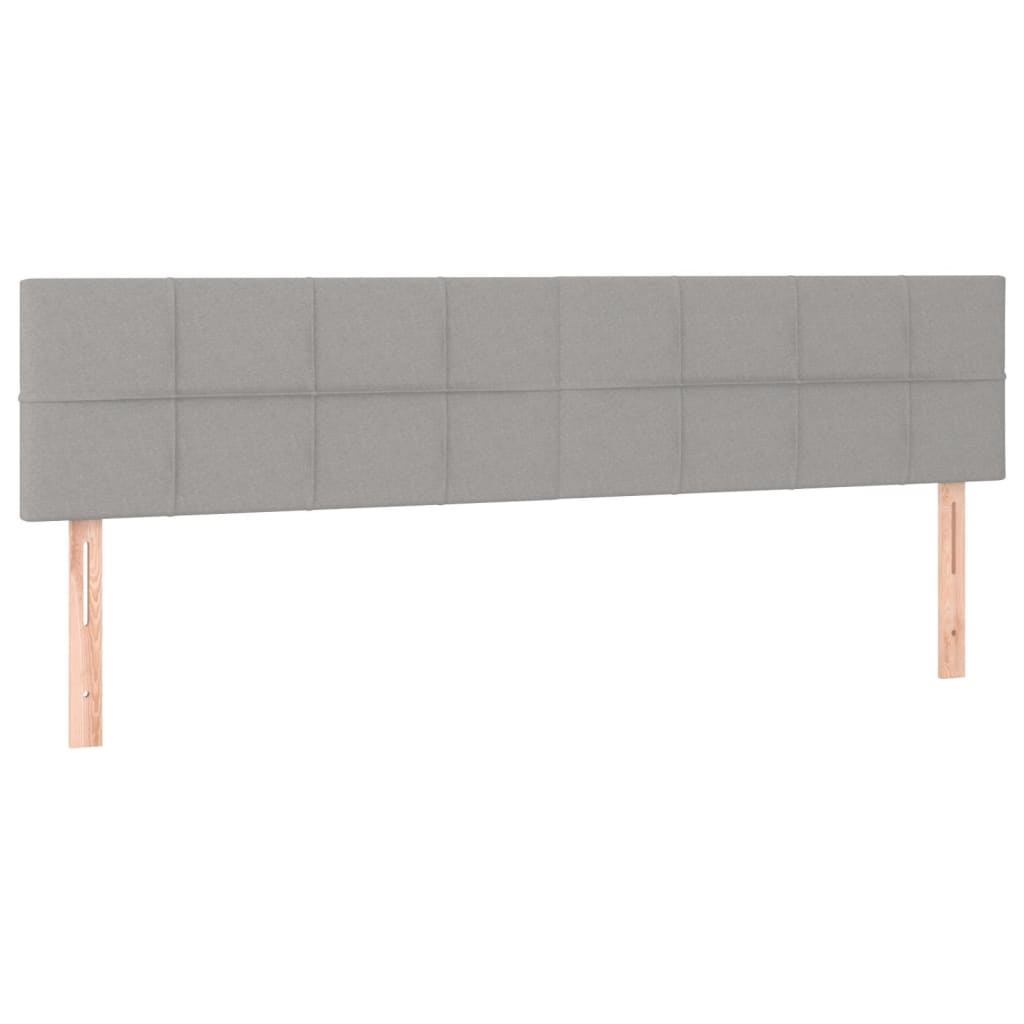 Cama box spring c/ colchão e LED 120x190 cm tecido cinza-claro