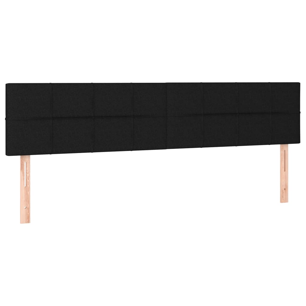 Cama box spring c/ colchão e LED 120x190 cm tecido preto