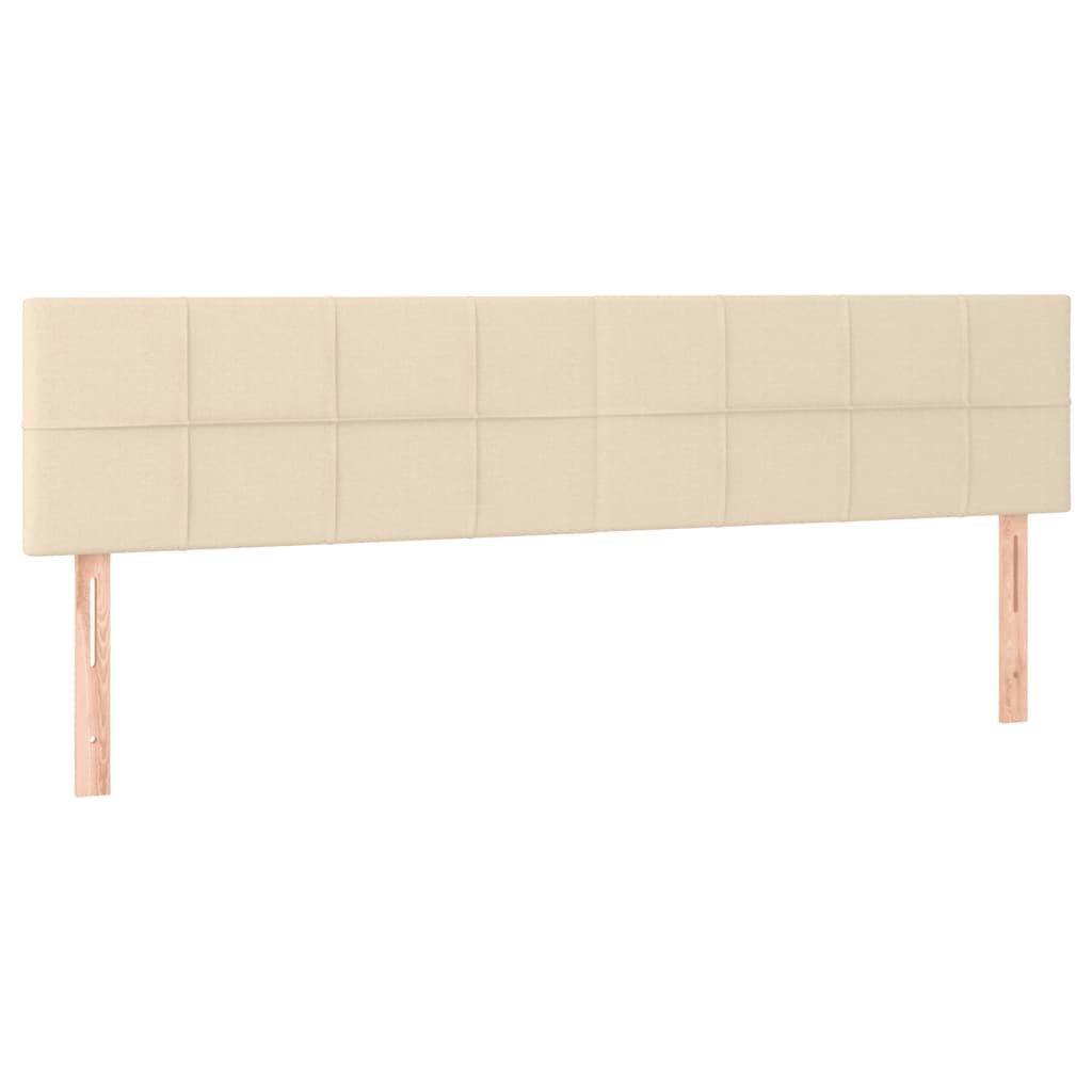 Cama box spring c/ colchão e LED 120x190 cm tecido cor creme