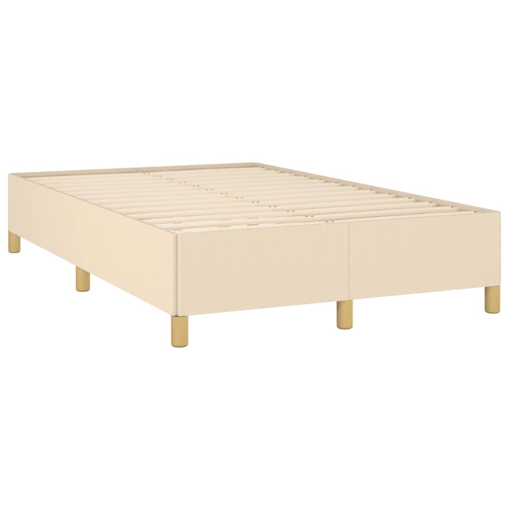 Cama box spring c/ colchão e LED 120x190 cm tecido cor creme