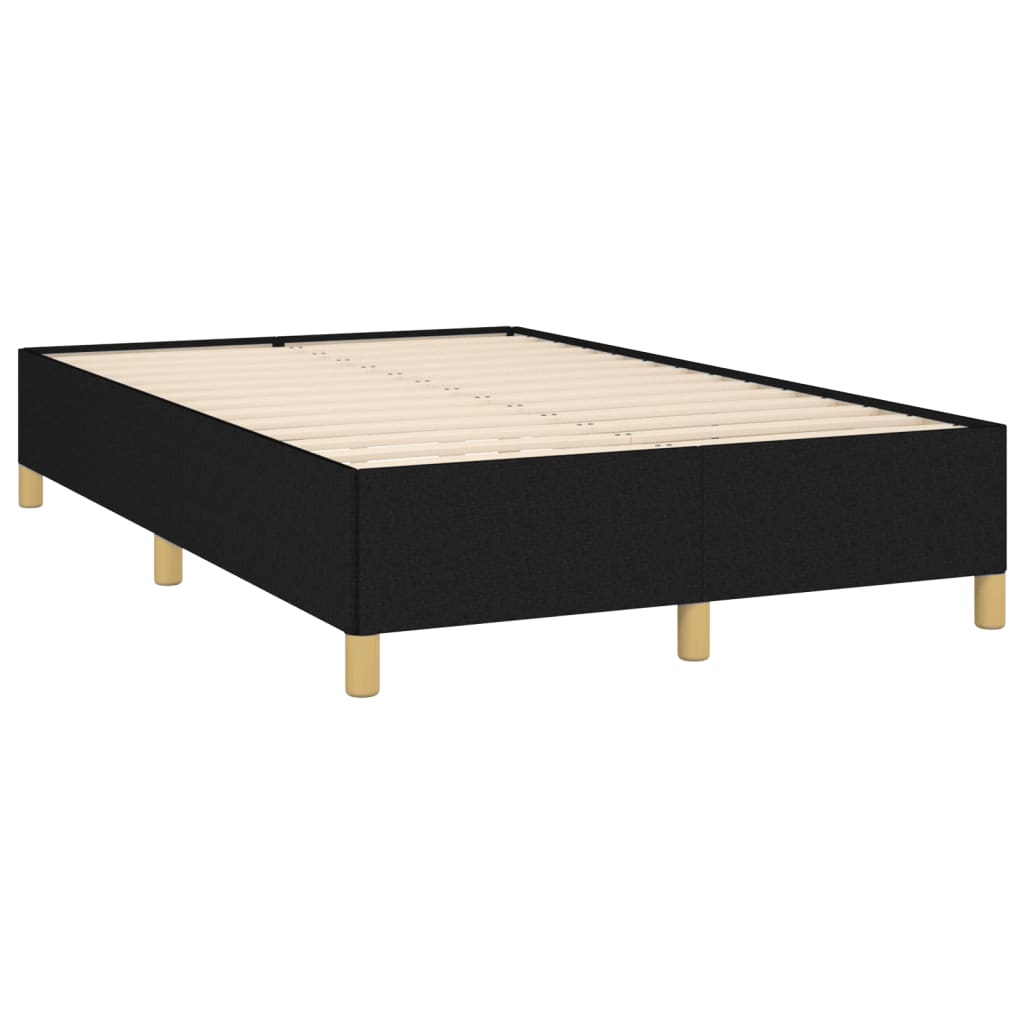 Cama box spring c/ colchão e LED 120x190 cm tecido preto