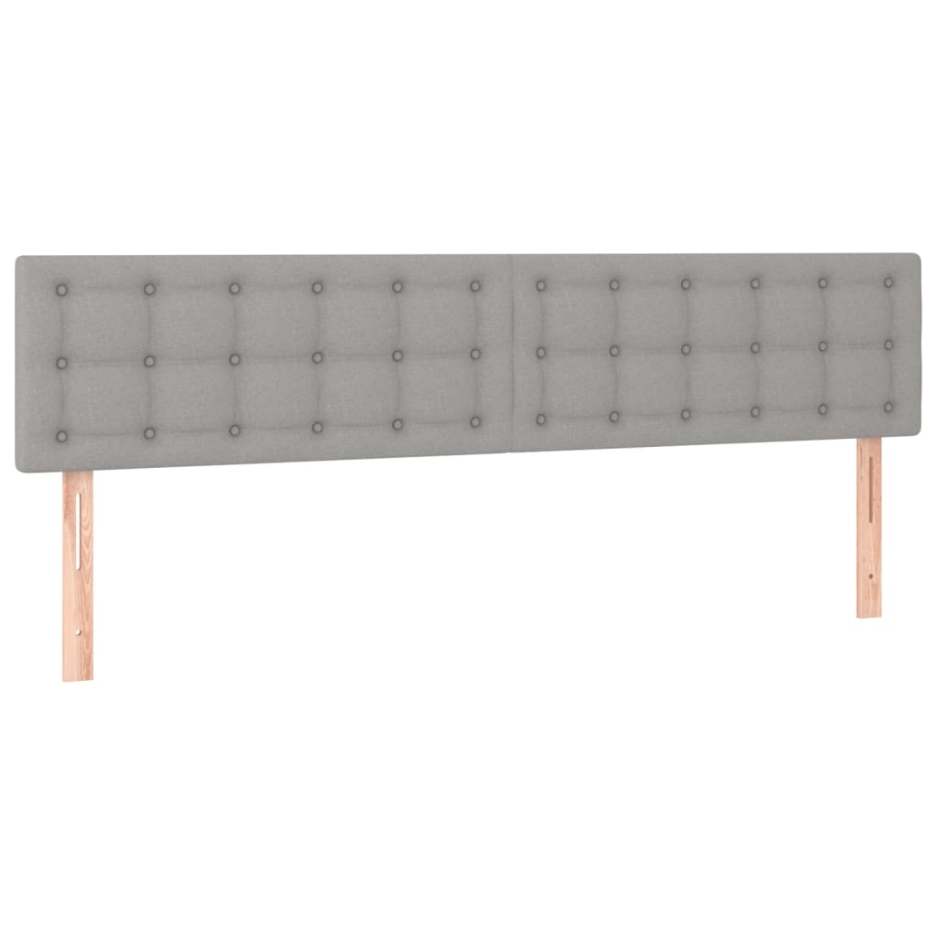 Cama box spring c/ colchão e LED 120x190 cm tecido cinza-claro