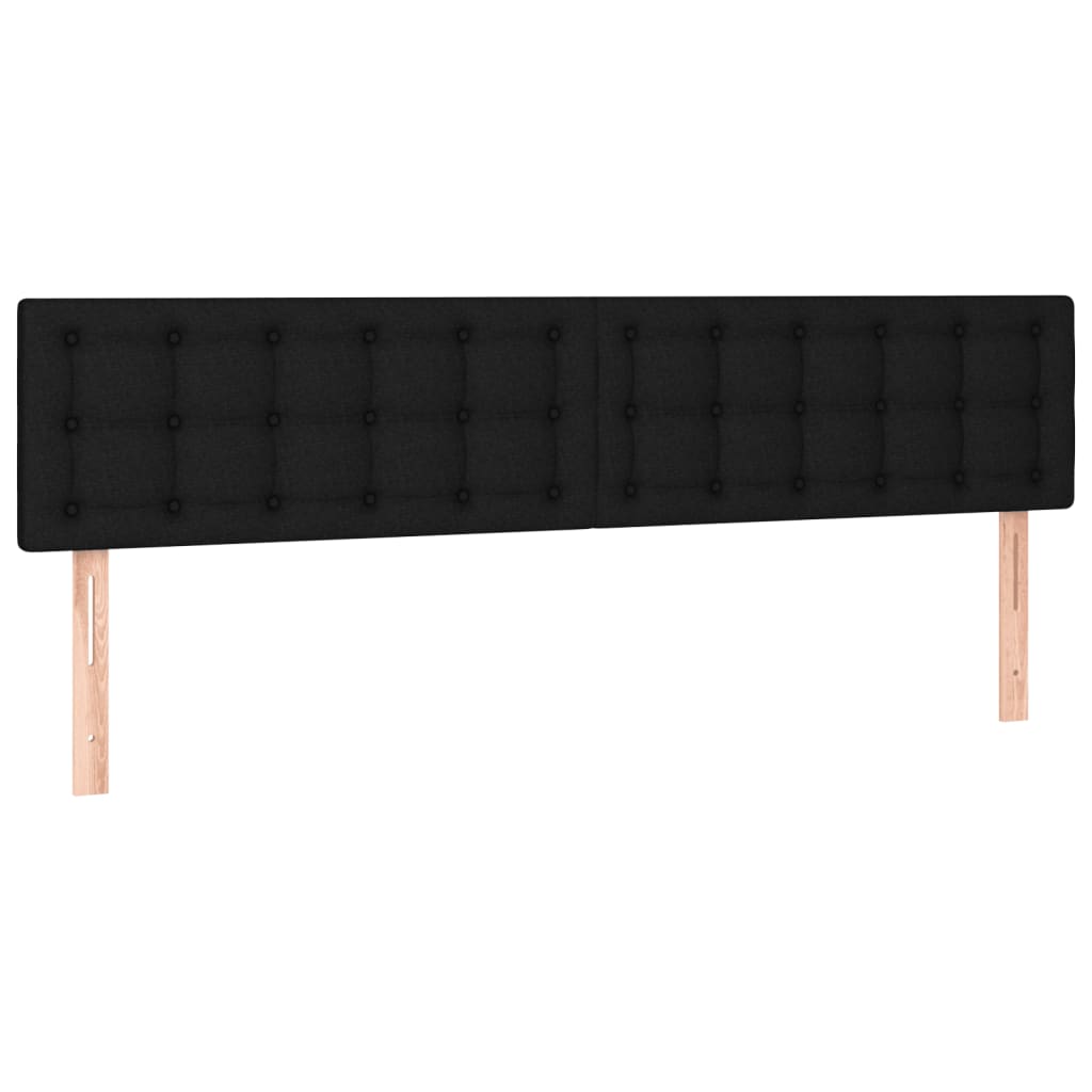 Cama box spring c/ colchão e LED 120x190 cm tecido preto