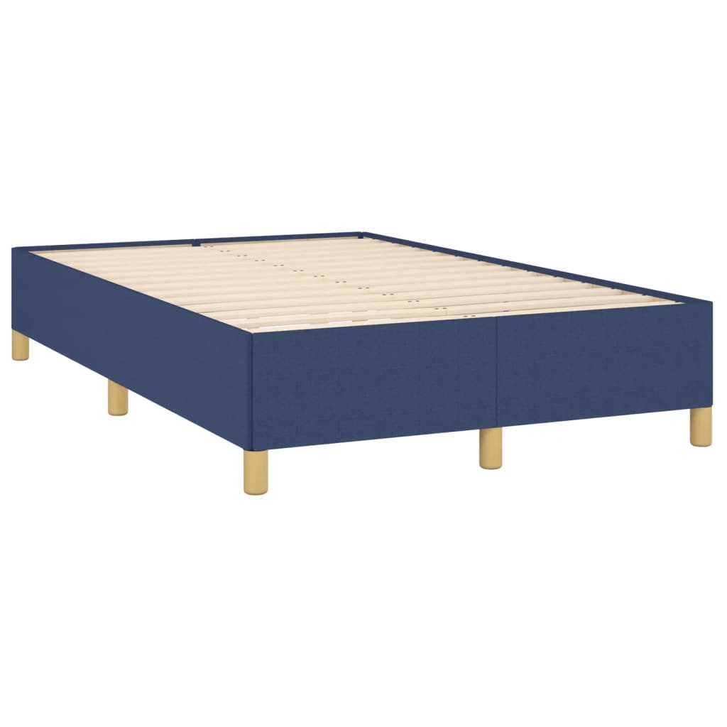 Cama box spring c/ colchão e LED 120x190 cm tecido azul