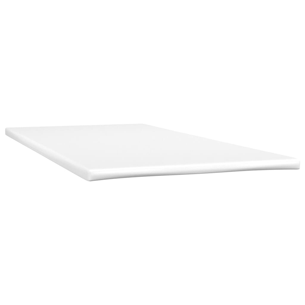 Cama box spring c/colchão/LED 120x190cm couro artificial branco