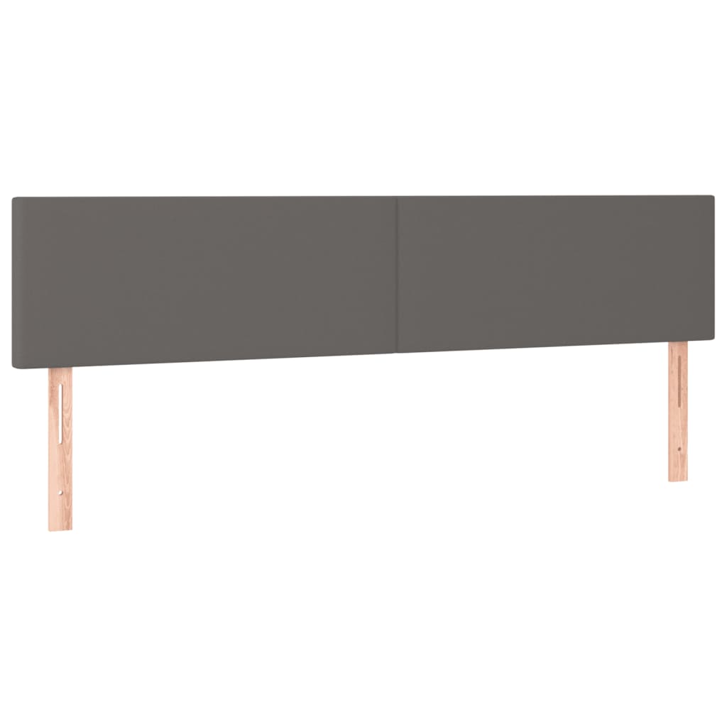 Cama box spring c/ colchão/LED 120x190cm couro artificial cinza