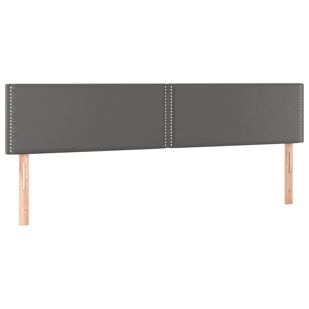 Cama box spring c/ colchão/LED 120x190cm couro artificial cinza