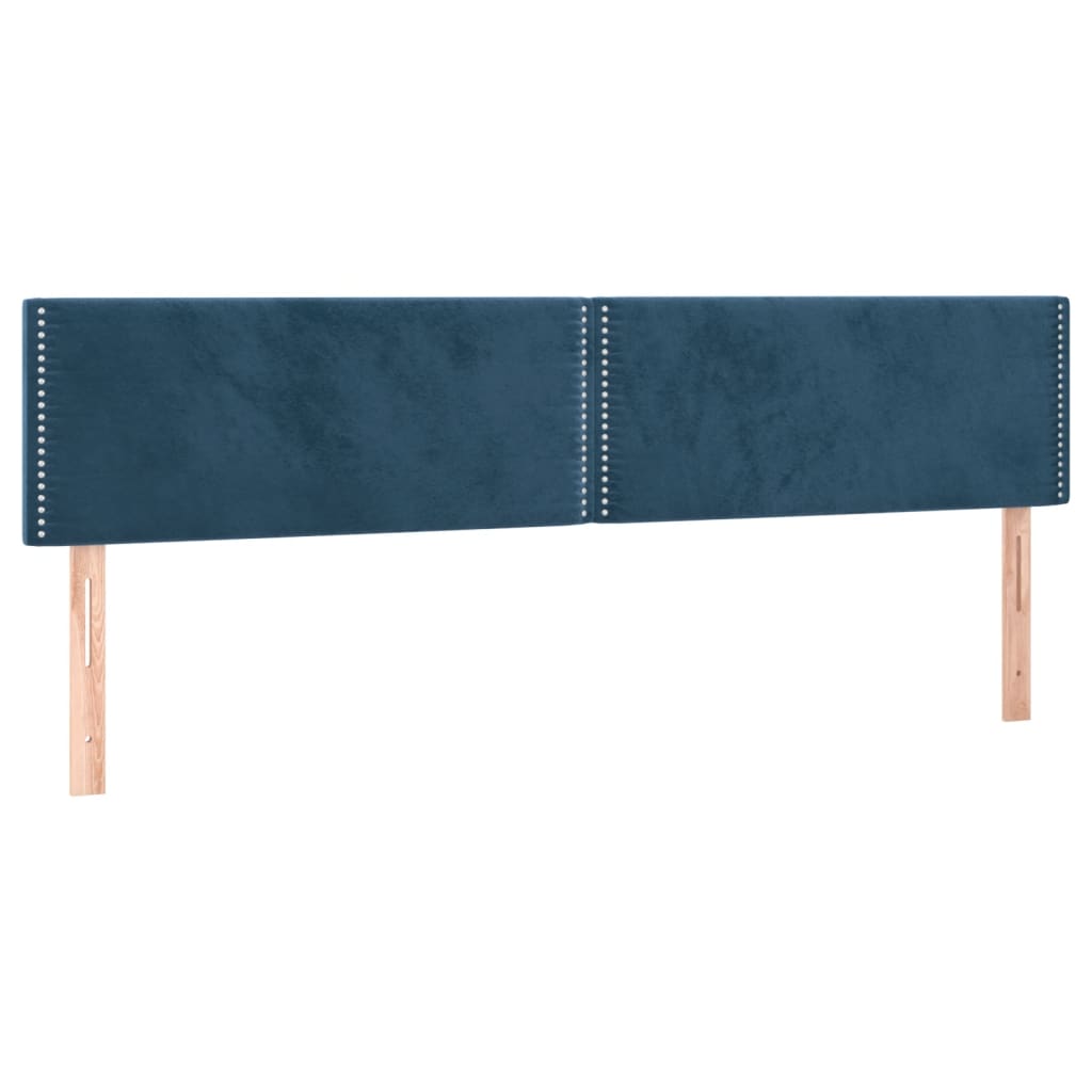 Cama box spring colchão LED 120x190cm couro artif. azul-escuro