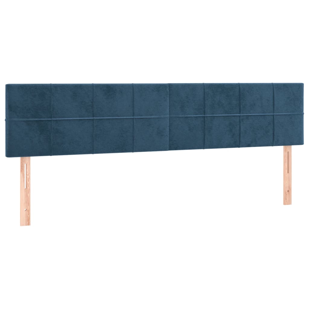 Cama box spring colchão LED 120x190cm couro artif. azul-escuro