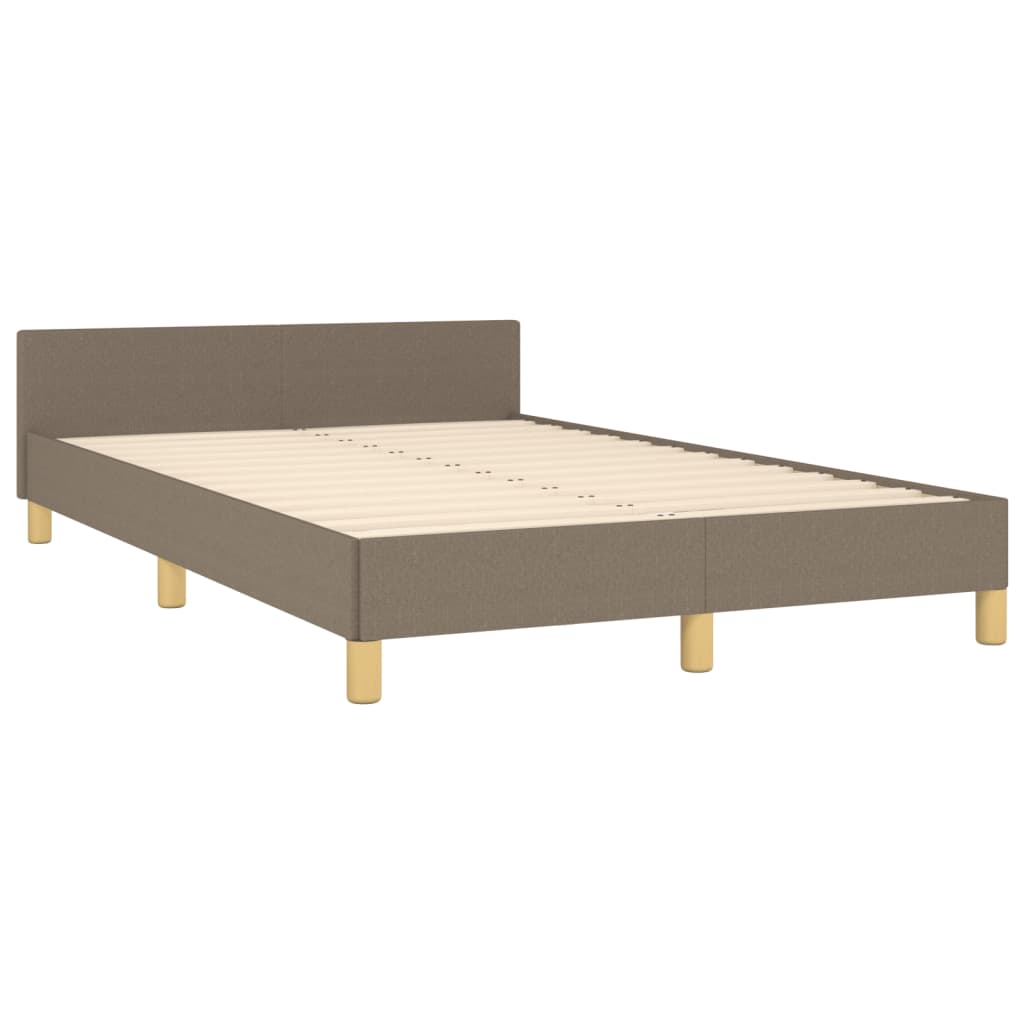 Estrutura cama c/ cabeceira 120x190 cm tecido cinza-acastanhado