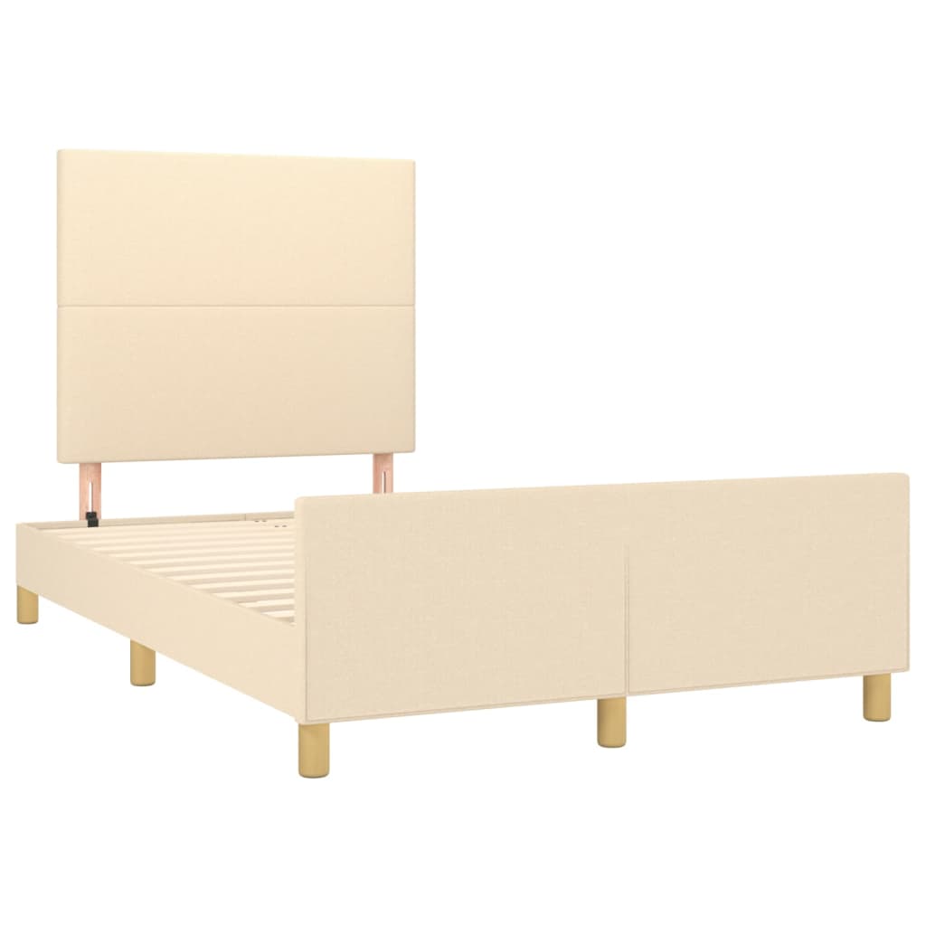 Estrutura de cama com cabeceira 120x190 cm tecido cor creme