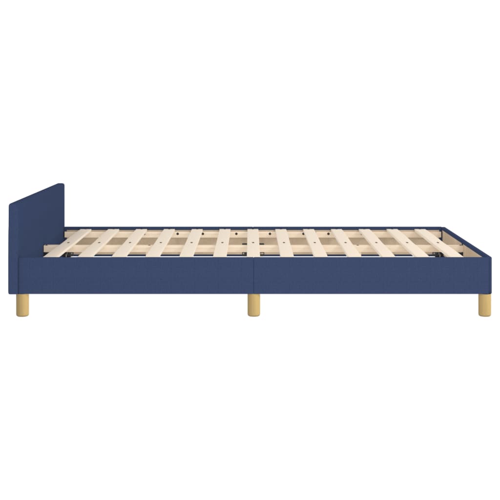 Estrutura de cama com cabeceira 120x190 cm tecido azul