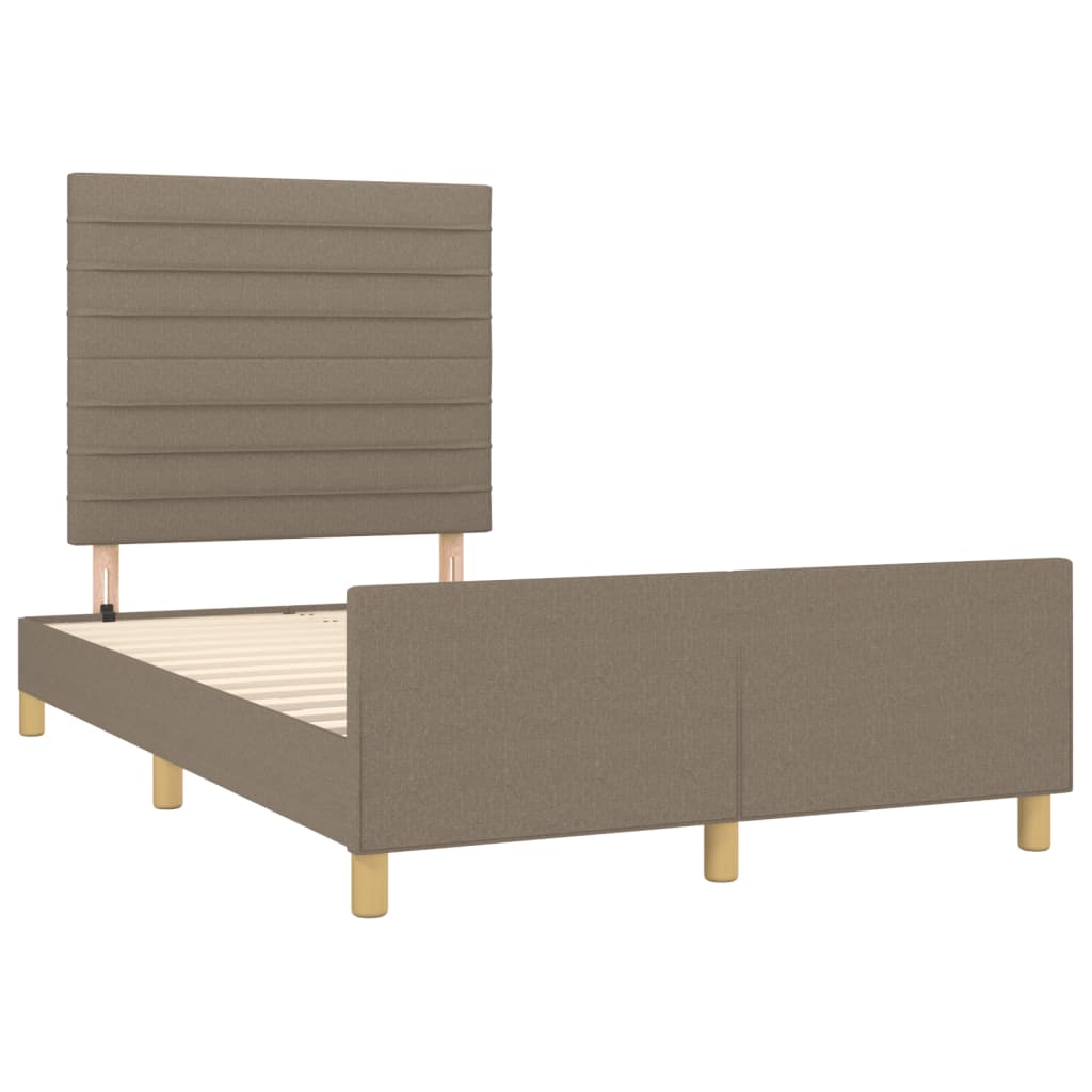 Estrutura cama c/ cabeceira 120x190 cm tecido cinza-acastanhado