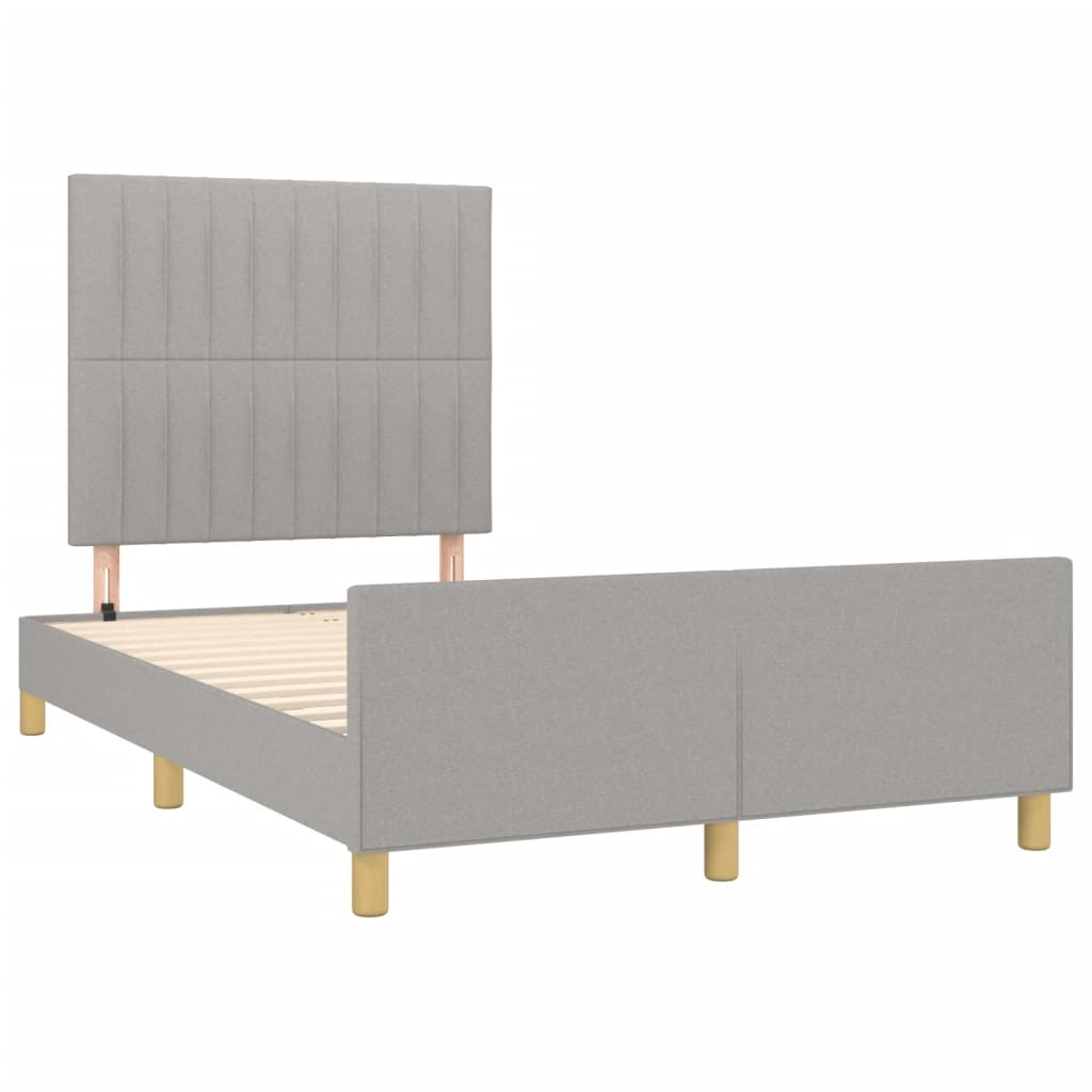 Estrutura de cama com cabeceira 120x190 cm tecido cinza-claro