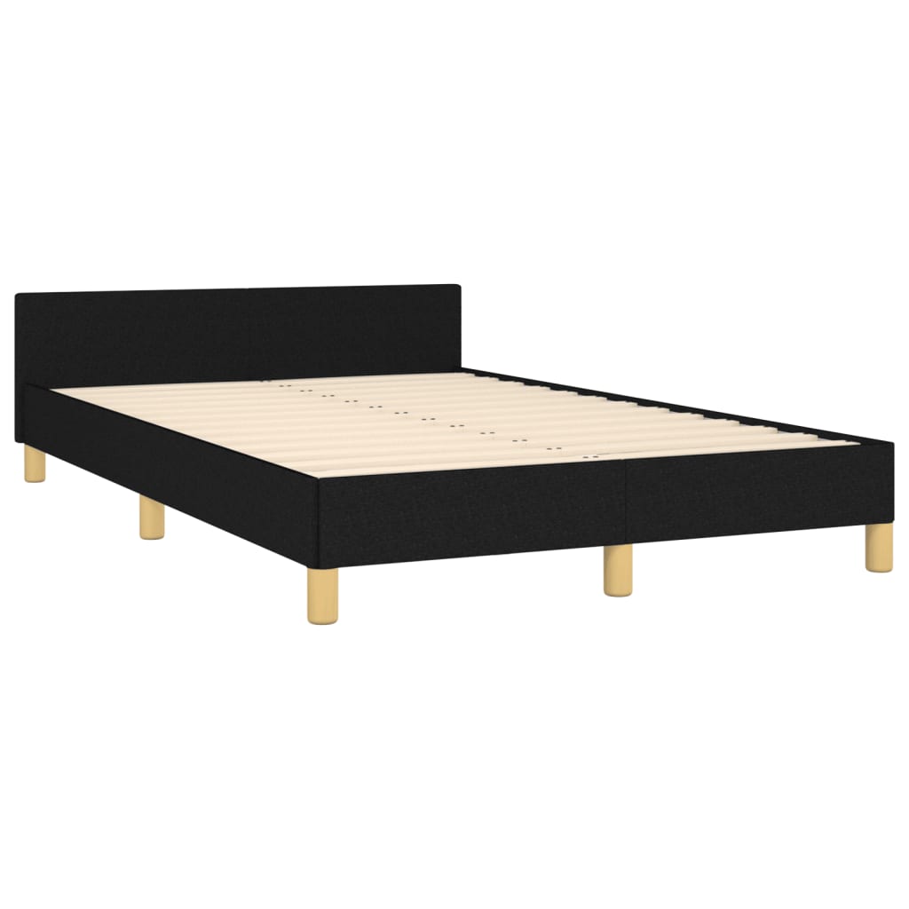 Estrutura de cama com cabeceira 120x190 cm tecido preto