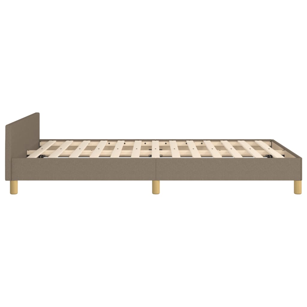 Estrutura cama c/ cabeceira 120x190 cm tecido cinza-acastanhado