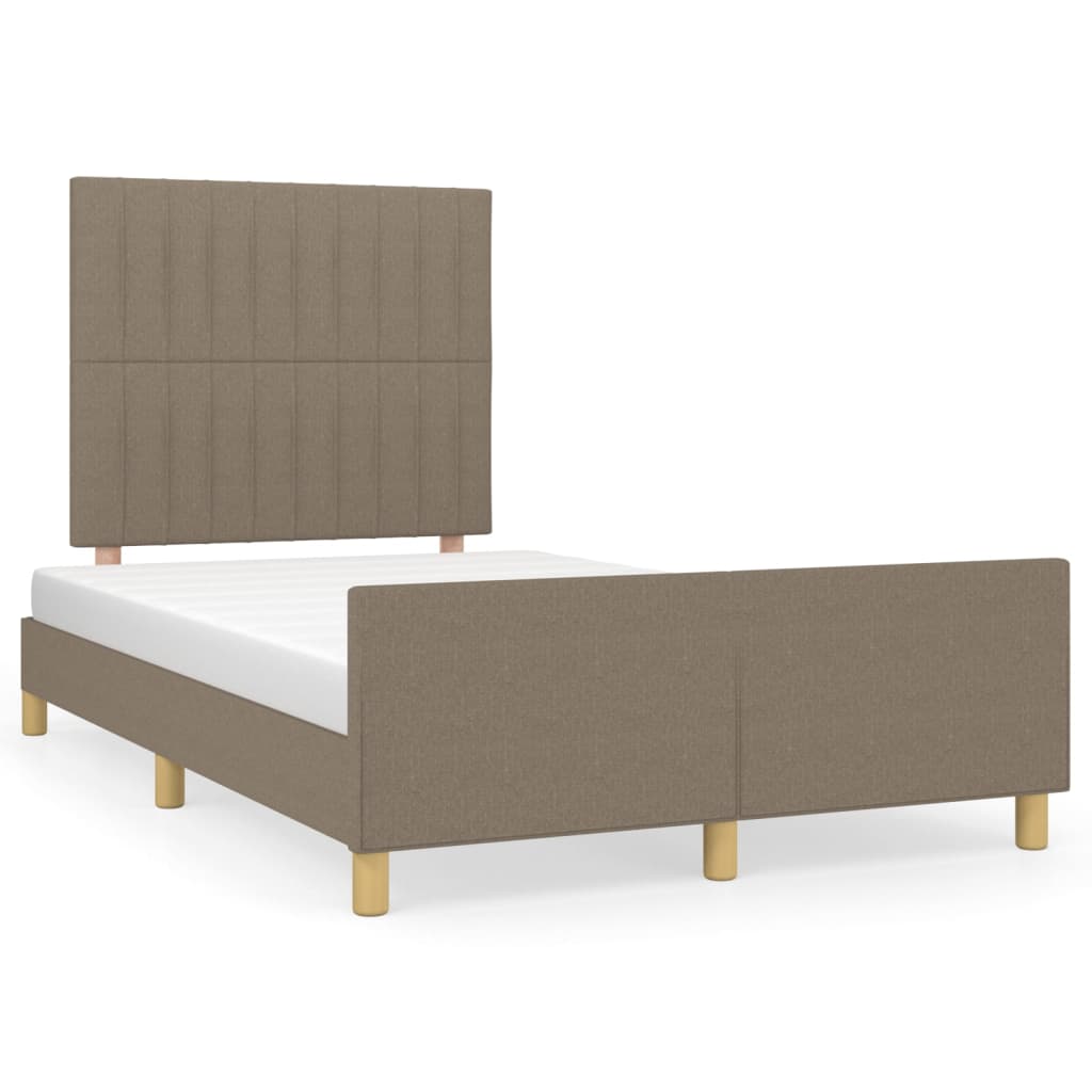 Estrutura cama c/ cabeceira 120x190 cm tecido cinza-acastanhado