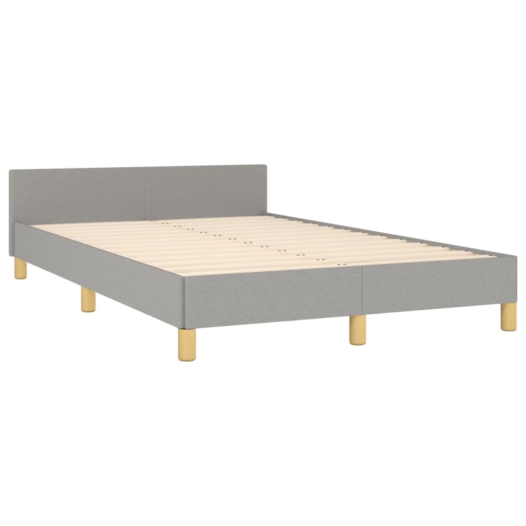 Estrutura de cama com cabeceira 120x190 cm tecido cinza-claro