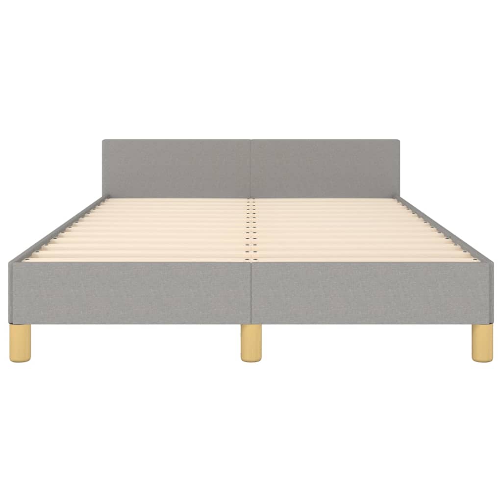 Estrutura de cama com cabeceira 120x190 cm tecido cinza-claro