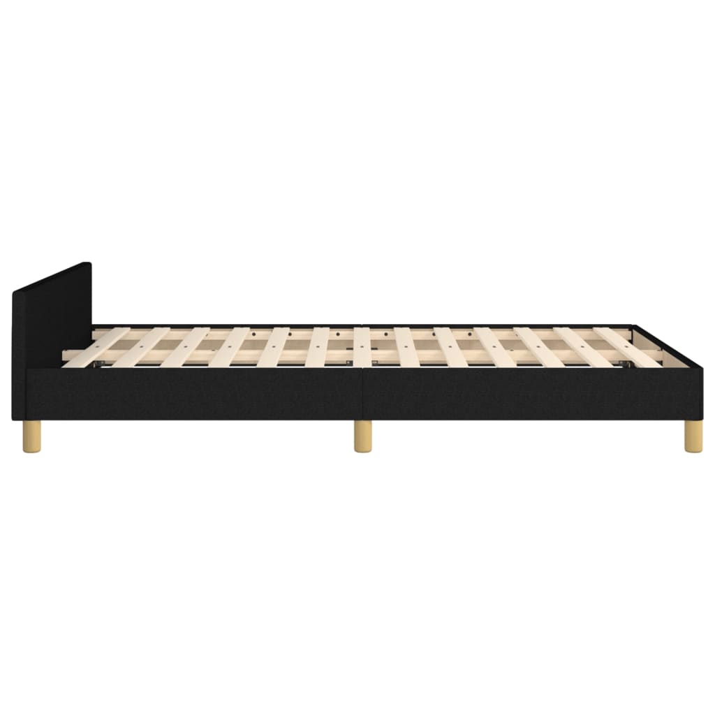 Estrutura de cama com cabeceira 120x190 cm tecido preto