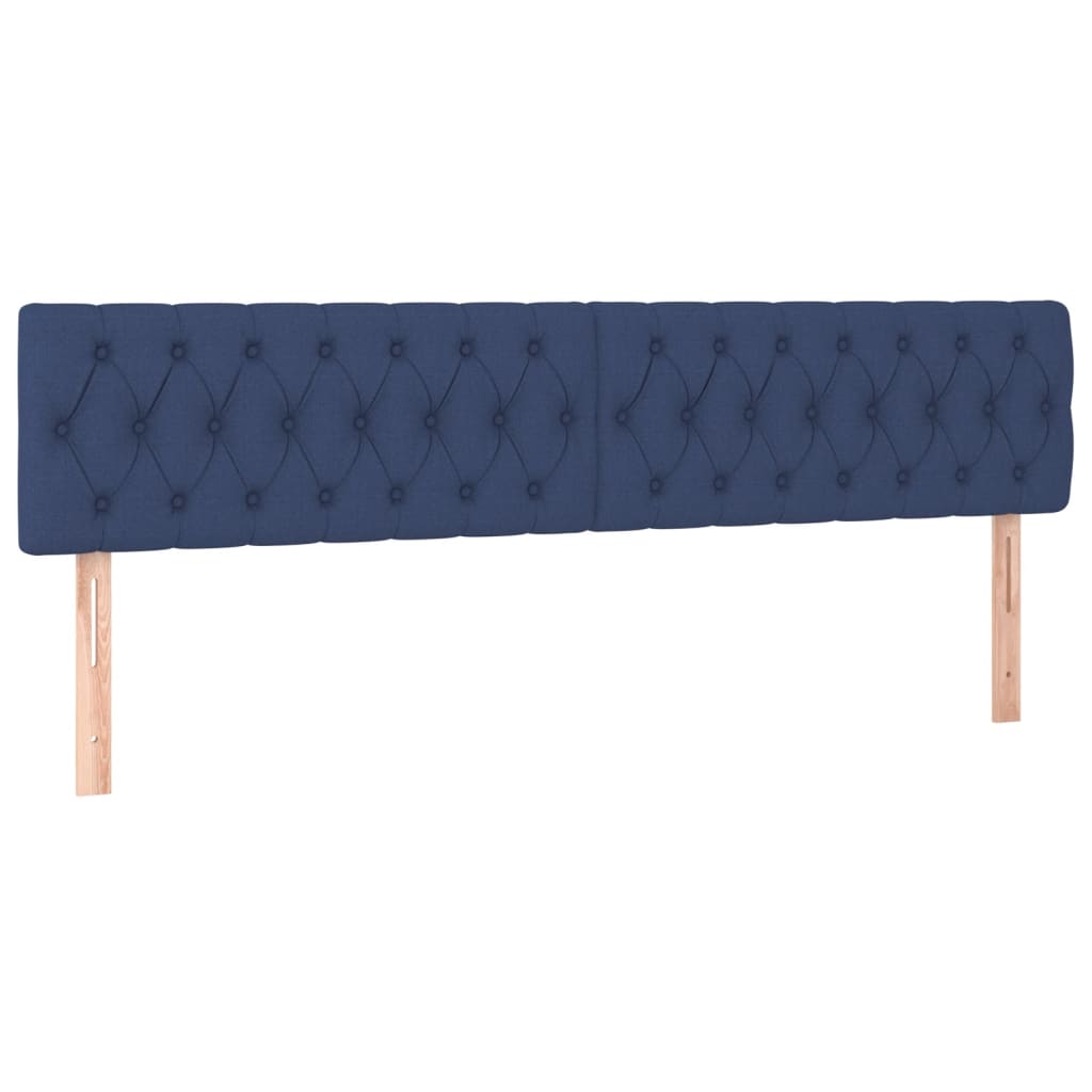 Estrutura de cama com cabeceira 120x190 cm tecido azul