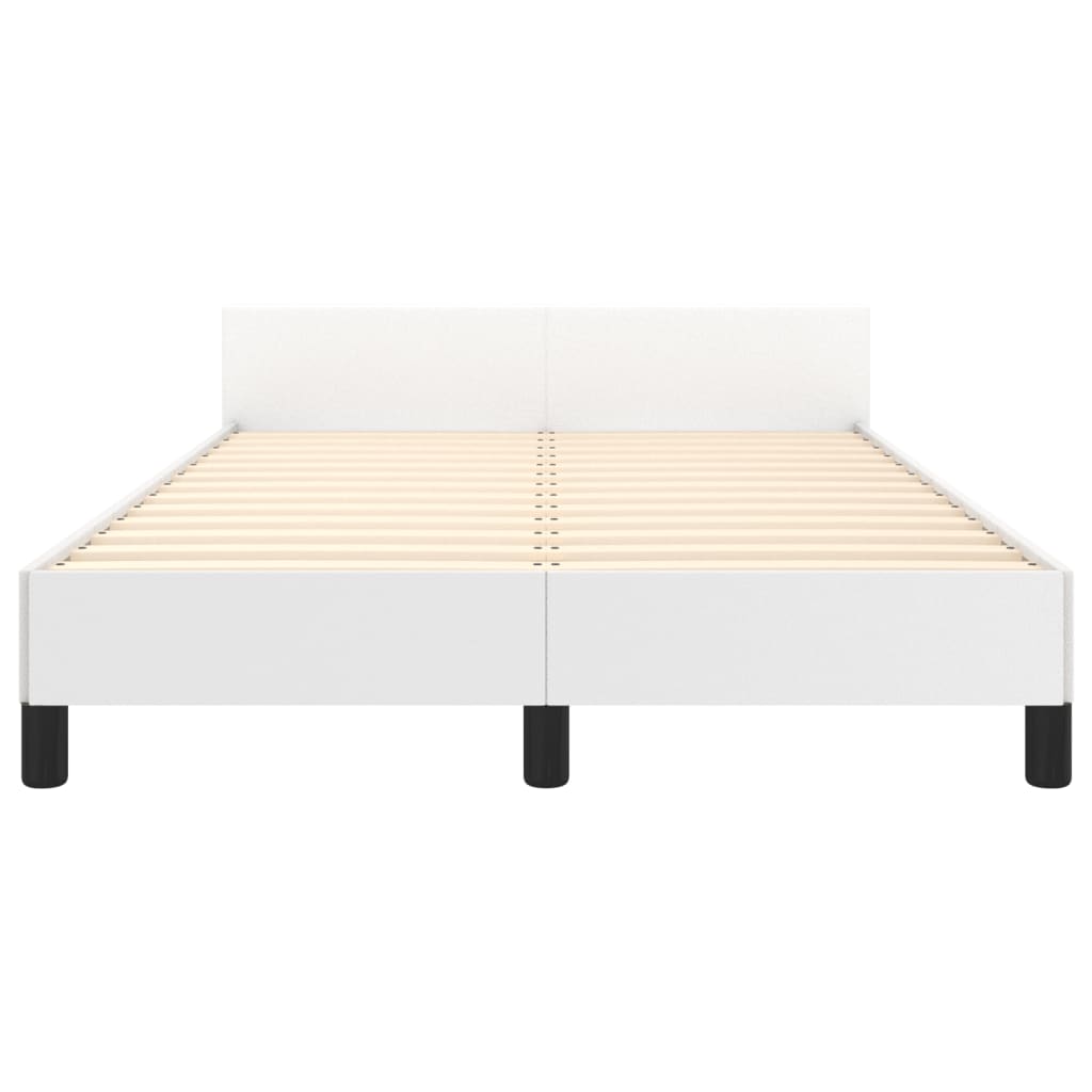 Estrutura cama c/ cabeceira 120x190 cm couro artificial branco