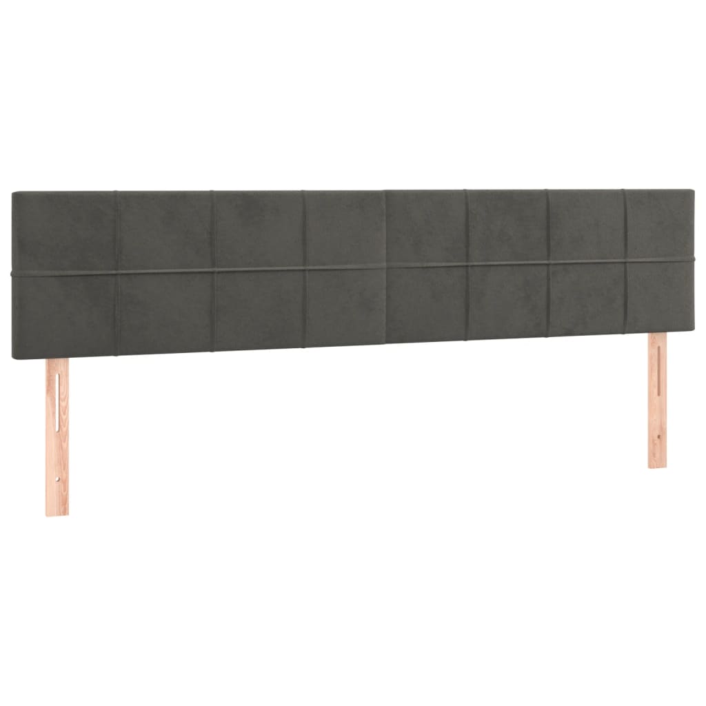 Estrutura de cama c/ cabeceira 120x190 cm veludo cinza-escuro