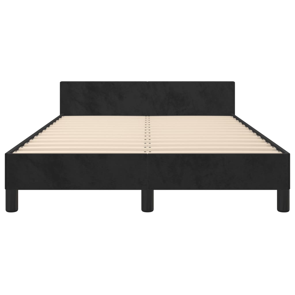 Estrutura de cama com cabeceira 120x190 cm veludo preto