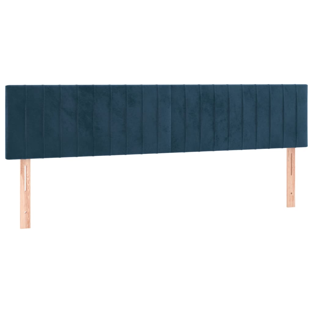 Estrutura de cama c/ cabeceira 120x190 cm veludo azul-escuro