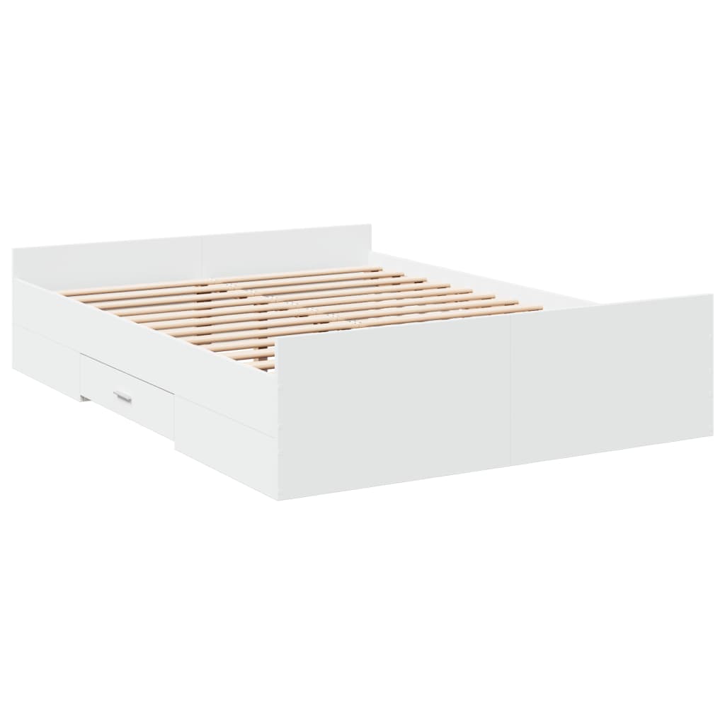 Estrutura cama c/ gavetas 120x190cm derivados de madeira branco