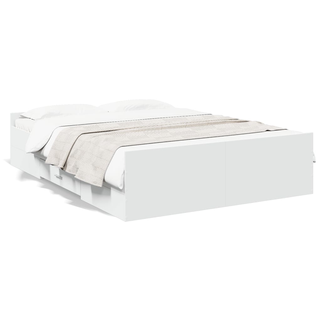 Estrutura cama c/ gavetas 120x190cm derivados de madeira branco