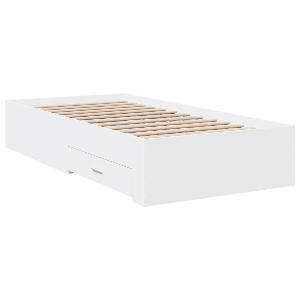 Estrutura cama c/ gavetas 90x190 cm derivados de madeira branco