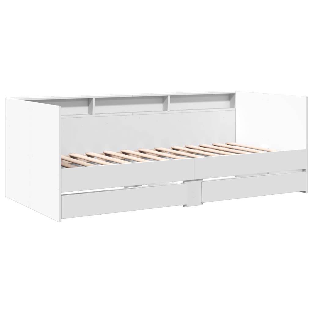 Sofá-cama c/ gavetas 75x190 cm derivados de madeira branco