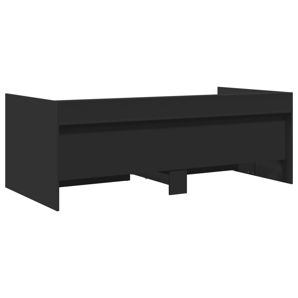 Sofá-cama c/ gavetas 75x190 cm derivados de madeira preto