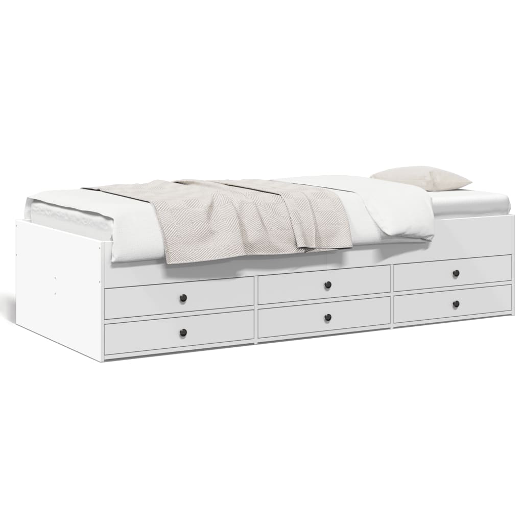 Sofá-cama c/ gavetas 90x190 cm derivados de madeira branco