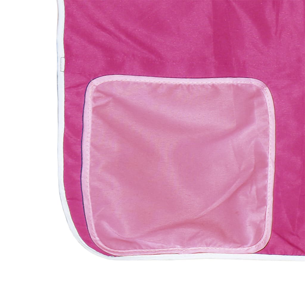 Cama alta para criança com túnel 80x200 cm pinho maciço rosa